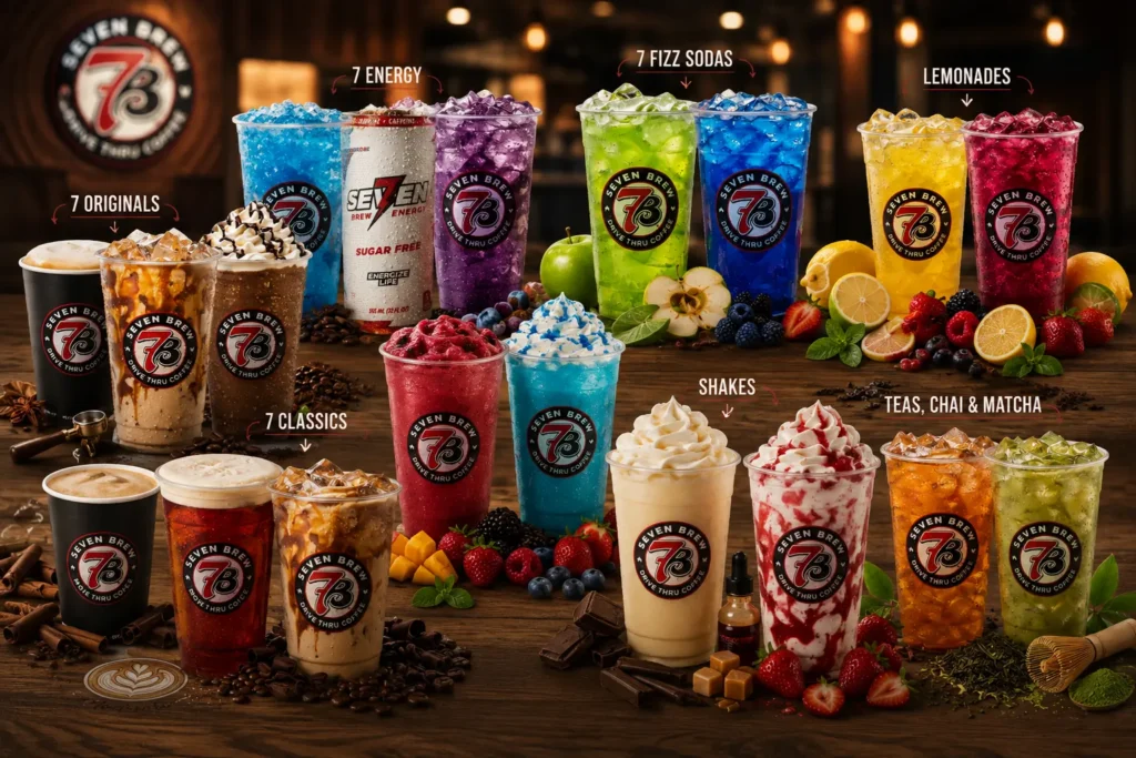 7 Brew Menu With Prices (2026): Complete Drinks, Calories, Sizes & Ordering Guide